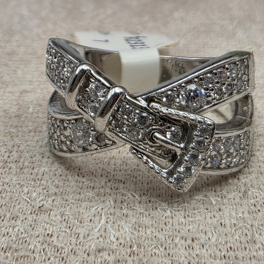 Elegant Silver Buckle Ring (402) - Picture 2 of 3